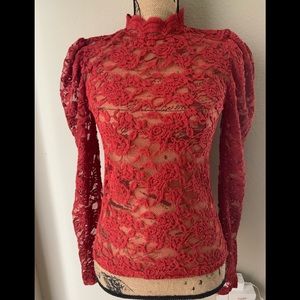 Burnt Orange Lace Top